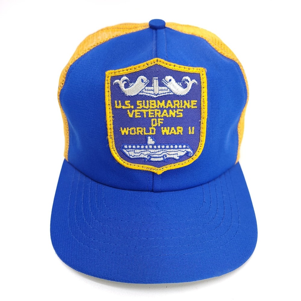 WW2‎ US Submarine Hat Cap Veterans World War 2 Patch Snapback Mesh Trucker Navy